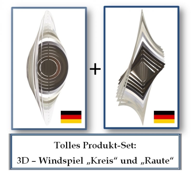 A2010 - SKARAT 3D-Windspiel-Set "Raute" + "Kreis"