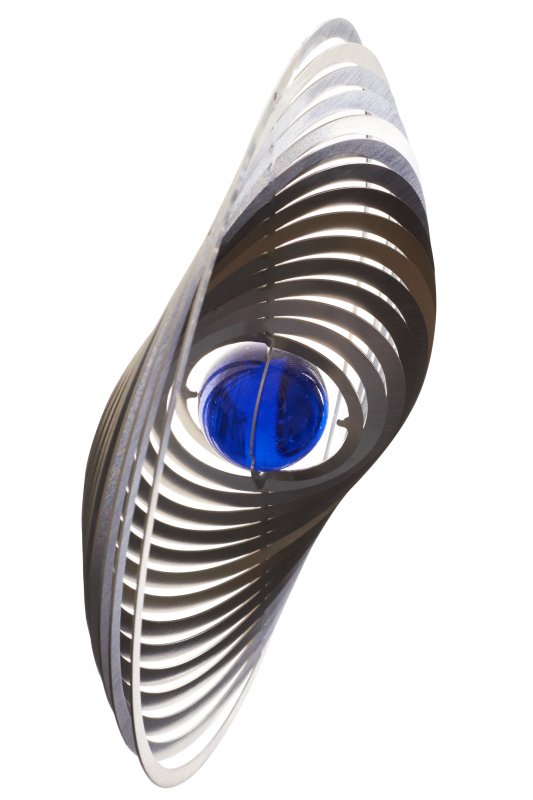 A2003 - SKARAT 3D-Windspiel Kreis mit blauer Glasperle